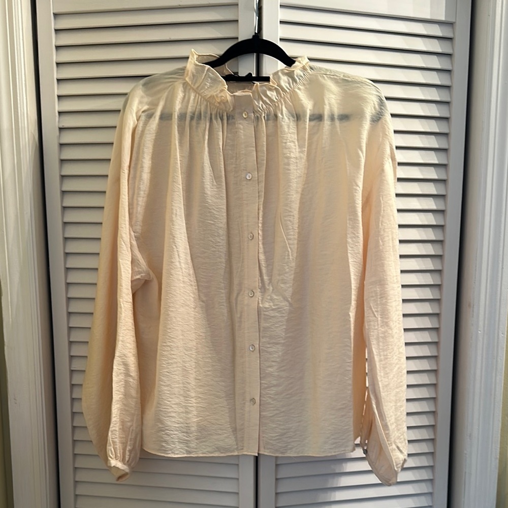 Zara Cream Button-Up Blouse